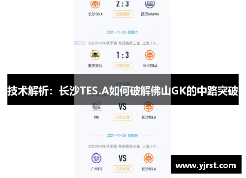 技术解析：长沙TES.A如何破解佛山GK的中路突破